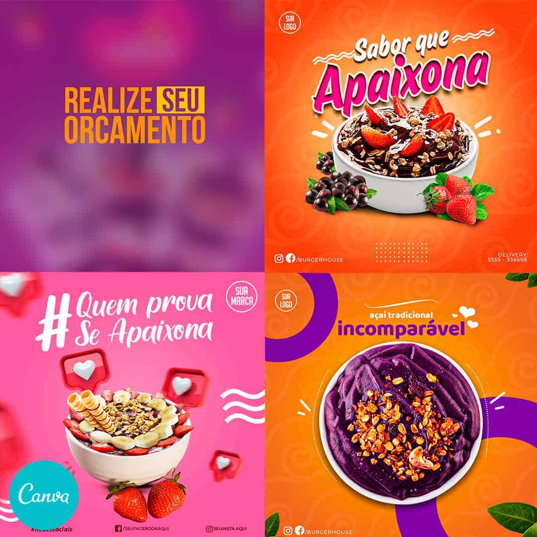 Post para AÇAÍ no Canva - Passo a Passo 